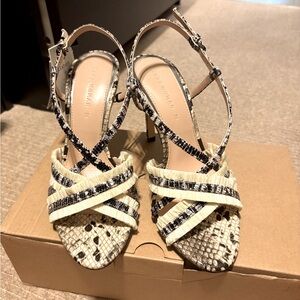 NWB Zara Elegant Snakeskin Patterned Sandals sz 36.5 6.5